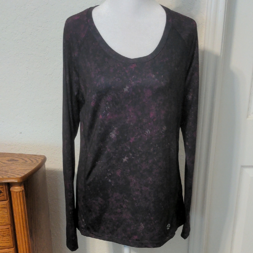 IMPACT Jillian Michaels Women's Long Sleeve Athletic Black/Purple Workout Size M